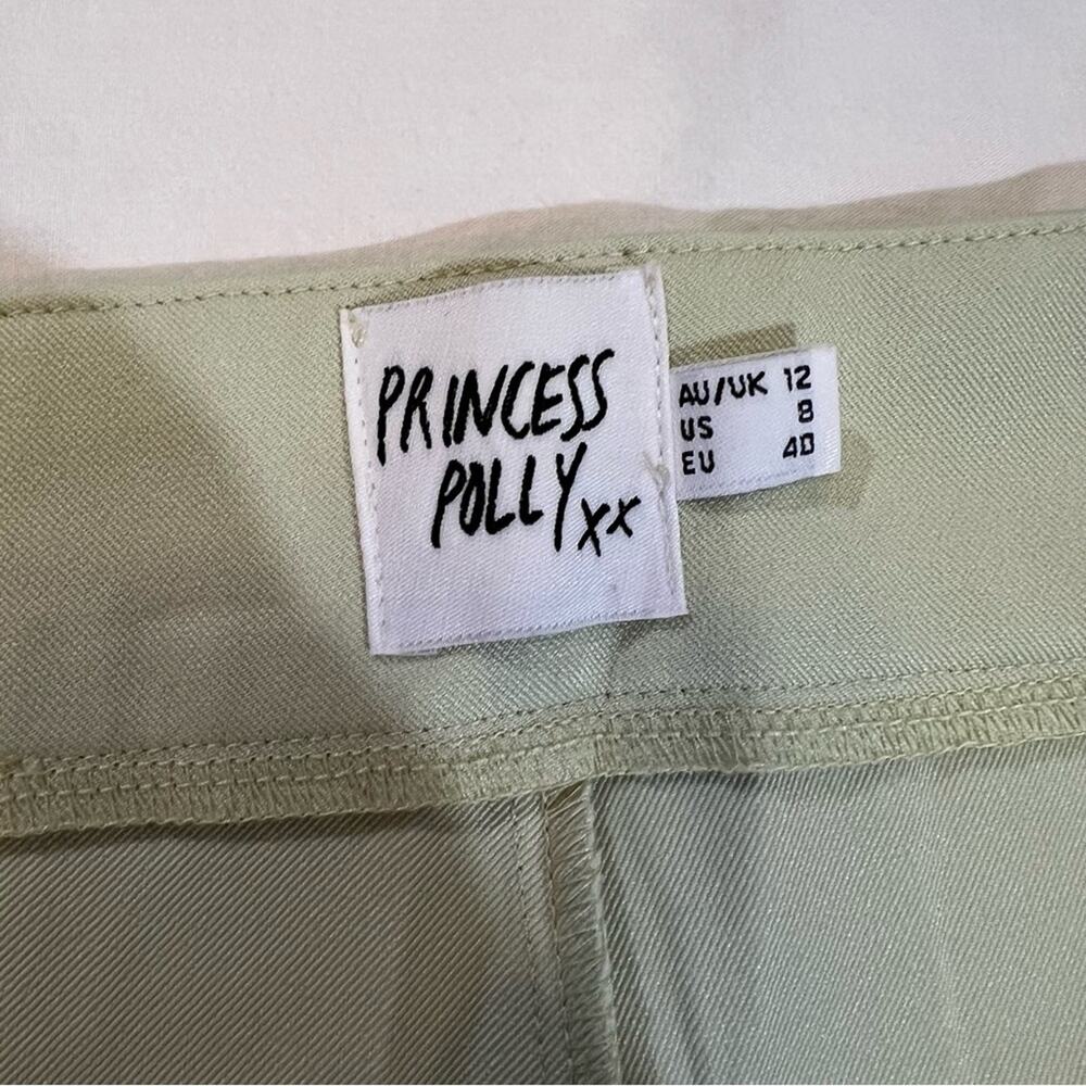 Princess Polly Huxley High Waist Wide Leg Pant size 8 Light Green - Picture 6 of 15